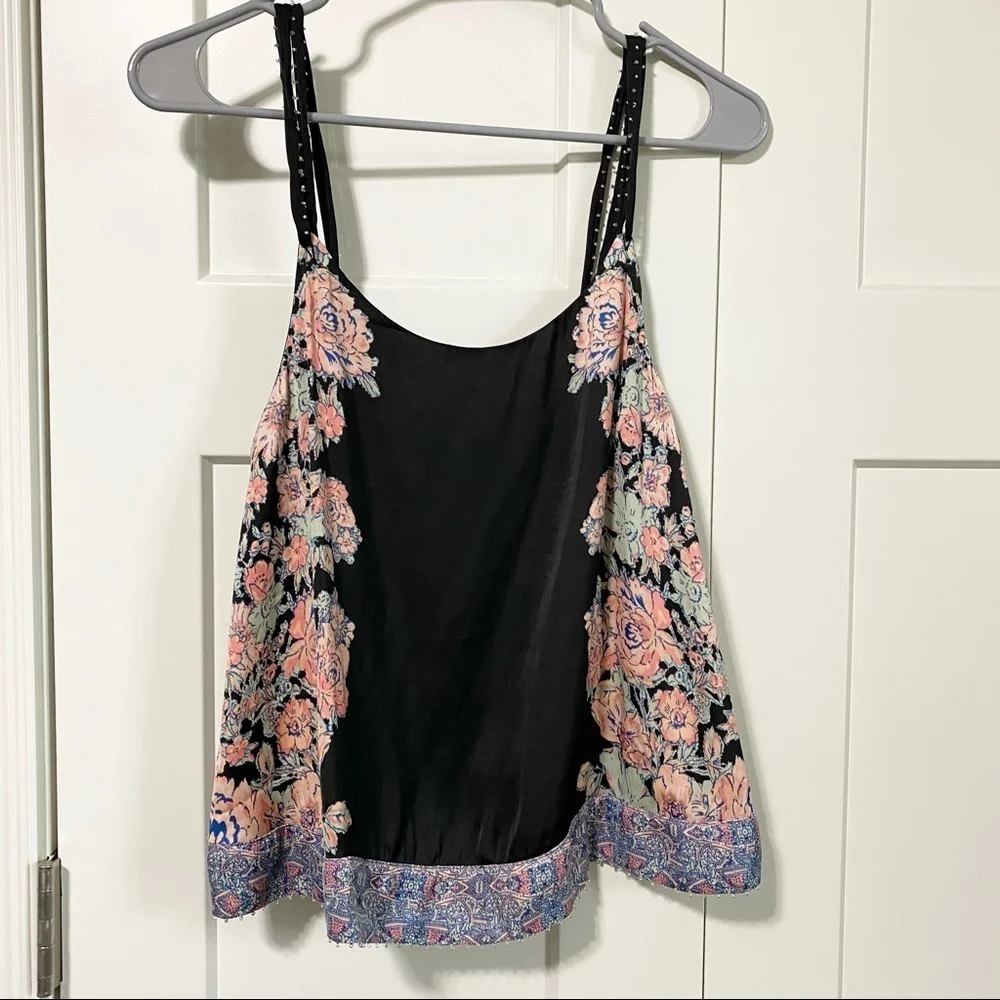 Free People Intimately Move Lightly black floral cami